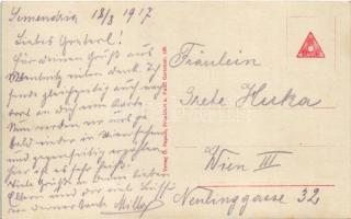 1917 Semendria, Serbien / WWI Austro-Hungarian K.u.K. military, street view in Smederevo with K.u.K....