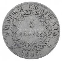 Franciaország 1810A 5Fr Ag I. Napóleon Párizs (24,83g) T:2-,3 ph. France 1810A 5 Francs Napoleon I Paris (24,83g) C:VF,F edge error Krause KM# 694.1