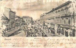 1907 Szeged, Klauzál tér, piac, Árvay Sándor üzlete, könyvnyomda (felszíni sérülés / surface damage)