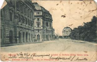 1899 (Vorläufer) Szeged, színház, Stefánia sétány, Bástya utca. Nachbargauer János kiadása (EM)