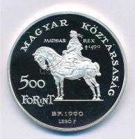 1990. 500Ft Ag "Mátyás király / Beatrix" T:PP halvány patina Adamo EM113