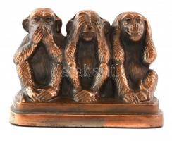 Három majom szobra Réz dísztárgy 11x8 cm