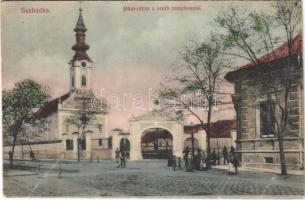 1907 Szabadka, Subotica; Jókai utca, szerb templom. Krécsi A. Nándor kiadása / street, church