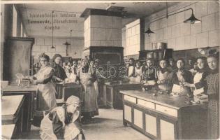 Temesvár, Timisoara; Iskola Nővérek Intézete, Józsefváros, konyha belső / Iosefin, girl school, kitchen interior (képeslapfüzetből / from postcard booklet)