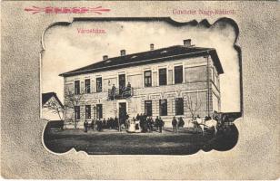 1908 Nagykáta, Nagy-Káta; városház. Faragó Lajos kiadása, Art Nouveau (EB)