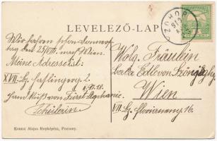 1910 Zohor, Bahnhof, Kirche m. Pfarrhof und Häusern / vasútállomás, templom és paplak, házak, Novák ...