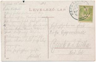 1916 Galánta, Főszolgabírói hivatal és a római katolikus templom. Első Galántai Könyvnyomda kiadása ...