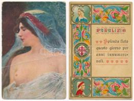 31 db RÉGI művész motívum képeslap vegyes minőségben / 31 pre-1945 art motive postcards in mixed qua...