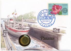 Panama 1996. 5c felbélyegzett borítékban, bélyegzéssel, német nyelvű leírással T:1  Panama 1996. 5 Centesimos in envelope with stamp and cancellation, with German description C:UNC