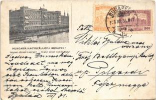 1923 Budapest V. Hungaria nagy szálloda, belső, nagy étterem