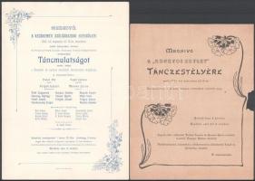 cca 1910 7 db szecessziós báli meghívó, Lajosmizse és Kecskemét, egyik sérült és hiányos, többi jó á...