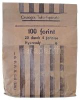 ~1971-1982. 5Ft Ni (20x) lezárt Országos Takarékbank - 100 Forint 20 db 5 Forintos, bélyegzés nélkül T:1-2