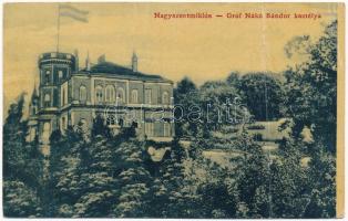 1908 Nagyszentmiklós, Sannicolau Mare; Gróf Nákó Sándor kastély. Wiener Náthán kiadása. W.L. (?) 1085. / castle (fa)