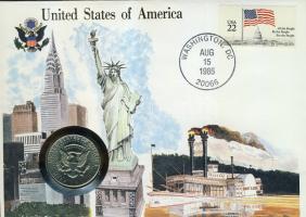 USA 1984. 1/2$ "Kennedy" érmés, bélyeges borítékon T:2