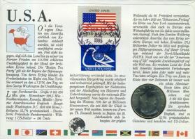 USA 1984. 1/2$ "Kennedy" érmés, bélyeges borítékon T:2