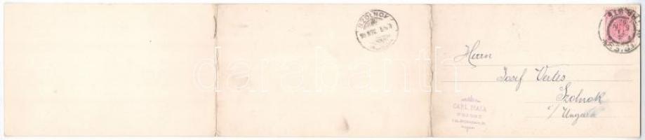 1898 (Vorläufer) Trieste, Trieszt; Panorama von Villa Cambiaggio - 3-tiled folding panoramacard