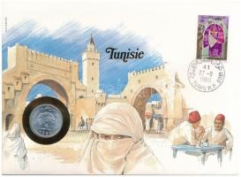 Tunézia 1983. 5M, felbélyegzett borítékban, bélyegzéssel, német nyelvű leírással T:1 Tunisia 1983. 5 Millim in envelope with stamp and cancellation, with German description C:UNC