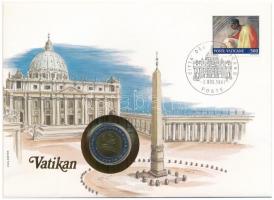 Vatikán 1982. 500L felbélyegzett borítékban, bélyegzéssel, német nyelvű leírással T:1  Vatican 1982. 500 Lire in envelope with stamp and cancellation, with German description C:UNC