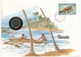 Tuvalu 1985. 5c, felbélyegzett borítékban, bélyegzéssel, német nyelvű leírással T:1 Tuvalu 1985. 5 Cents in envelope with stamp and cancellation, with German description C:UNC