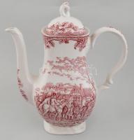 Myotts Country Life angol porcelán teás és süteményes készlet, 12 db tányér + 12 db csésze aljjal + ...