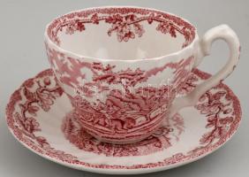 Myotts Country Life angol porcelán teás és süteményes készlet, 12 db tányér + 12 db csésze aljjal + ...