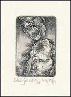 Sulyok Gabriella (1939-): Istár-jel. Rézkarc, papír, jelzett. Művészpéldány E.A. X/XV számozással. 6×4 cm