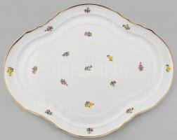 Hollóházi porcelán két személyes teás készlet tálcával. Kézzel festett, jelzett, hibátlan