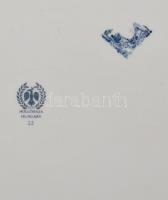 Hollóházi porcelán két személyes teás készlet tálcával. Kézzel festett, jelzett, hibátlan