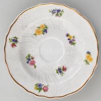 Hollóházi porcelán hat személyes mokkás készlet tálcával. Kézzel festett, jelzett, egy minimális lep...