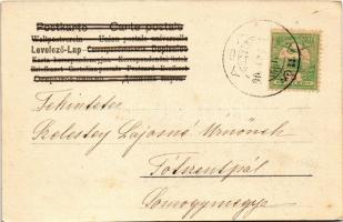 1904 Húsvéti üdvözlet! / Easter greeting art postcard with ladies and rabbits. Art Nouveau, floral (...