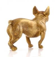 Bronz (mopsz) kutya szobor. h: 8 cm, m: 6 cm