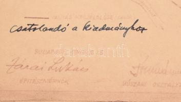 1943 Nagyvárad Horthy István ONCSA telep beépítési vázlatterve. 2 db térkép, terv 47x31 cm