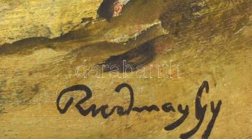 Rudnay Gy jelzéssel: Tanya. Olaj, fa. Kisebb felületi sérülésekkel. Fa keretben. 60x80 cm