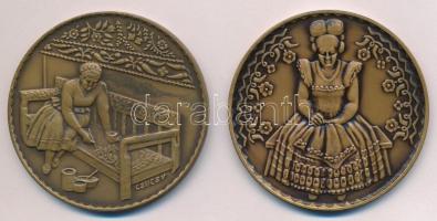 Csúcs Viktória (1934-) DN "Mezőkövesd" és "Kalocsa" kétoldalas Br emlékérem,  (6...