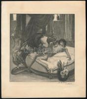 Franz von Bayros (1866-1924): Oh Du U U. . Erotikus Heliogravúr, papír, jelzett a nyomaton 16x16 cm