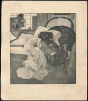 Franz von Bayros (1866-1924): A! Je vais T1apprendre de Frequenter. Erotikus Heliogravúr, papír, jelzett a nyomaton 16x16 cm