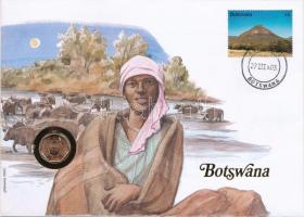 Botswana 1998. 5t felbélyegzett borítékban, bélyegzéssel, német nyelvű leírással T:1  Botswana 1998. 5 Thebe in envelope with stamp and cancellation, with German description C:UNC