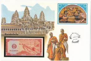 Kambodzsa 1979. 1/2R felbélyegzett borítékban, bélyegzéssel T:I Cambodia 1979. 1/2 Riel in envelope with stamp and cancellation C:UNC