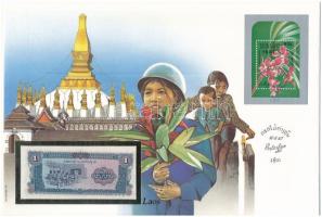 Laosz 1979. 1K felbélyegzett borítékban, bélyegzéssel T:I Lao 1979. 1 Kip in envelope with stamp and cancellation C:UNC