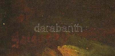 Galgóczy Endre (1897-1959): Táj romokkal. Olaj, vászon, jelzett. Dekoratív, kissé sérült historizáló...