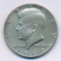 Amerikai Egyesült Államok 1968D 1/2$ Ag "Kennedy" T:2 USA 1968D 1/2 Dollar Ag "Kennedy" C:XF  Krause KM#202a