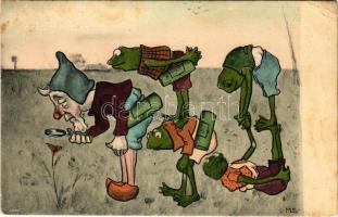 Dwarf with frogs. K. & B. D. Serie 6008. s: M. S. (EK)