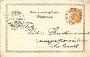 1898 (Vorläufer) Bijeljina, Bjelina; Srbska crkva, Herrengasse, Volksschule, Bezirksamt, Türkische D...