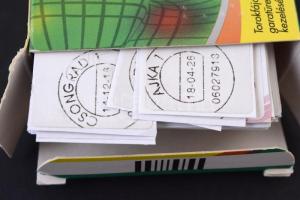 550 db IPH + kb. 1400 db ajánlási ragjegy változatos helységnevekkel, 3 klf dobozban