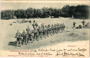 1898 Schiessen! Ungarische Infanterie. Aufnahme aus dem photogr. Atelier A. Huber (Wien) / Austro-Hungarian K.u.K. military, shooting practice of the Hungarian infantry (EK)