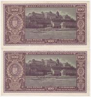 1945. 100P (2x) sorszámkövetők "E 332 074431 - E 332 074432" T:II-,III szép papír! Adamo P...