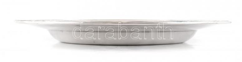 Christoffle  art deco nagy méretű alpakka tálca. Jelzett, szép állapotban d: 30 cm