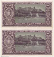 1945. 100P (2x) sorszámkövetők "E 258 033495 - E 258 033496" T:II-,III szép papír! Adamo P...