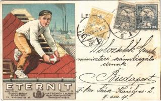 1915 Eternit-Pala. Hatschek Lajos Eternit-Művek reklámlapja / Hungarian roof tile advertisement card. litho (EK)
