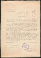 cca 1946 A Nemzeti Parasztpárt körlevele + Nemzeti Parasztpárt előterjesztése kapcsán született hatá...